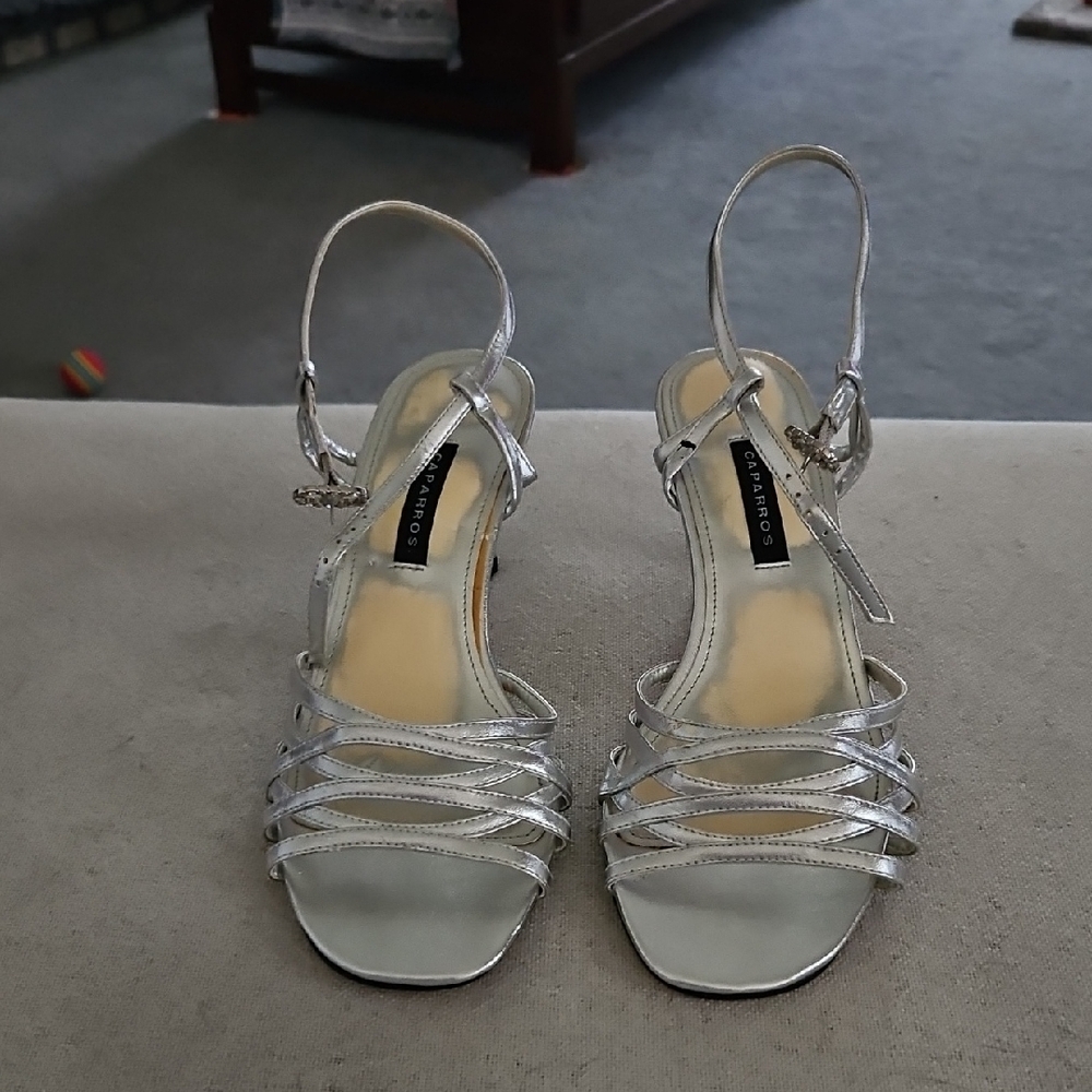 Silver Strappy Sandals